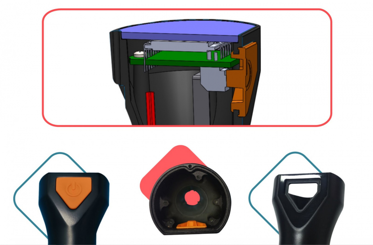 Enclosure components at different stages of development