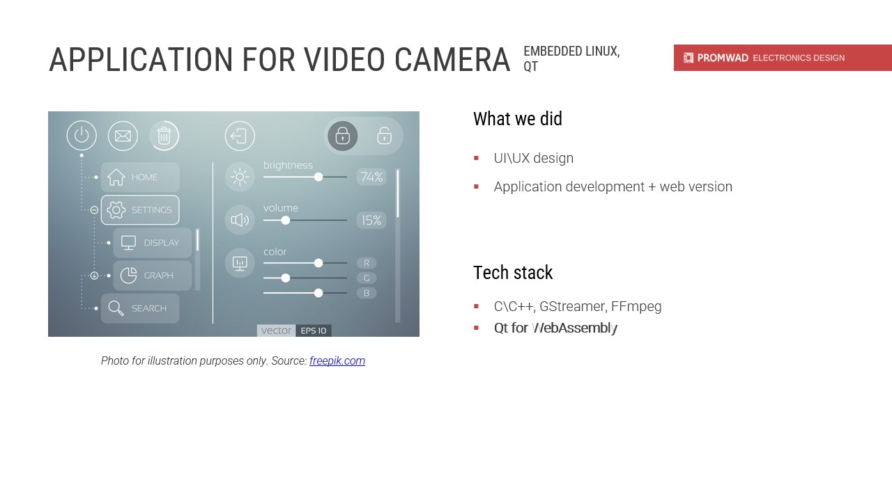 App for video camera