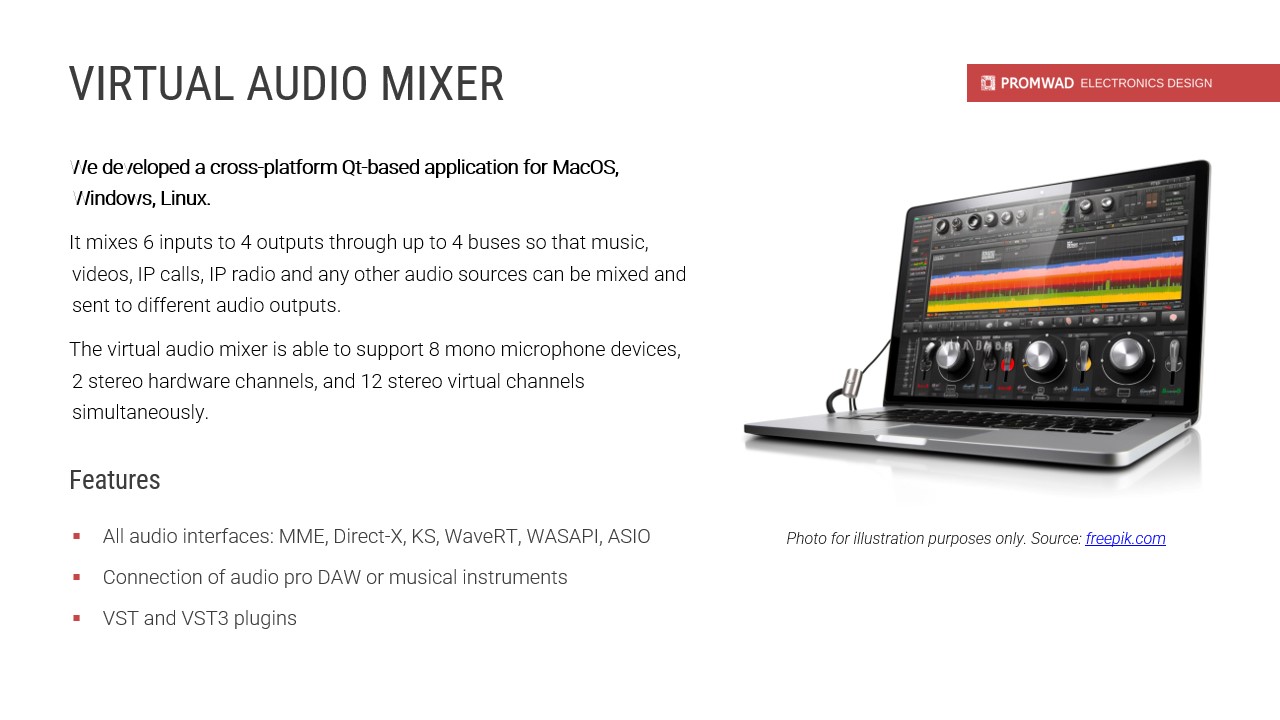 Virtual audio mixer