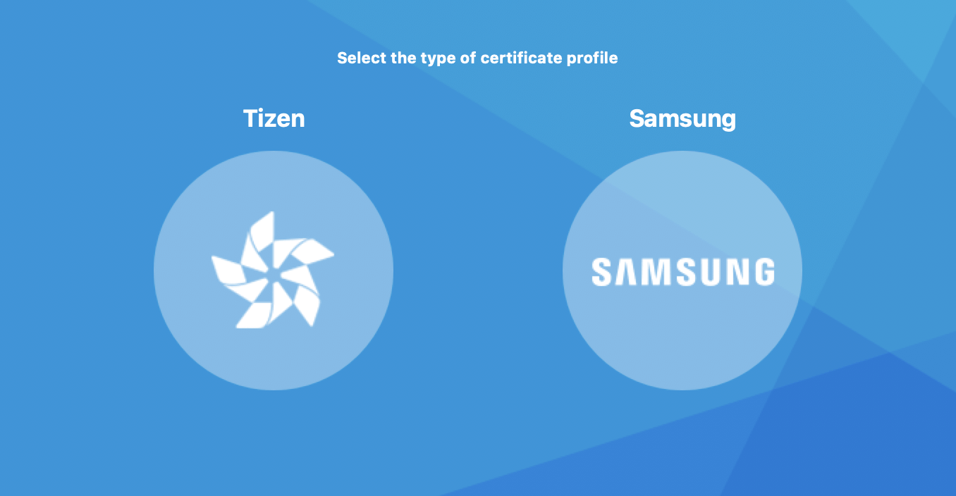 Certificate type selection window in Certificate Manager