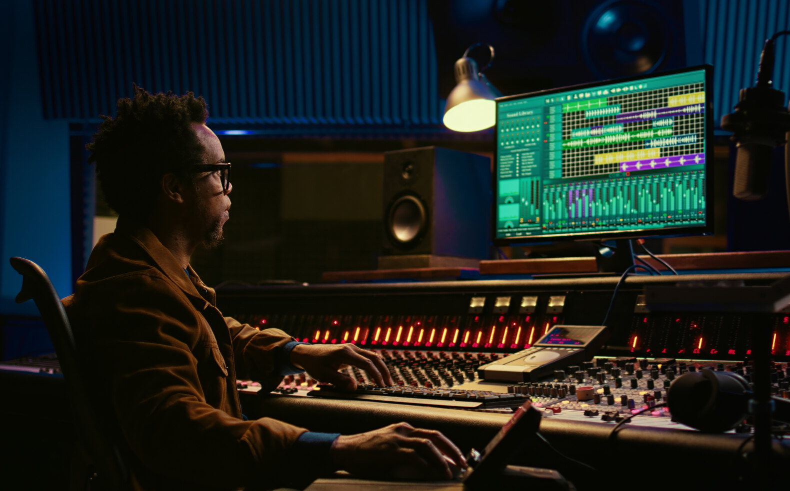 a sound designer working with editing software