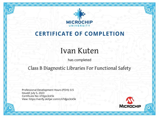 Class B Diagnostic Libraries Certificate Ivan Kuten