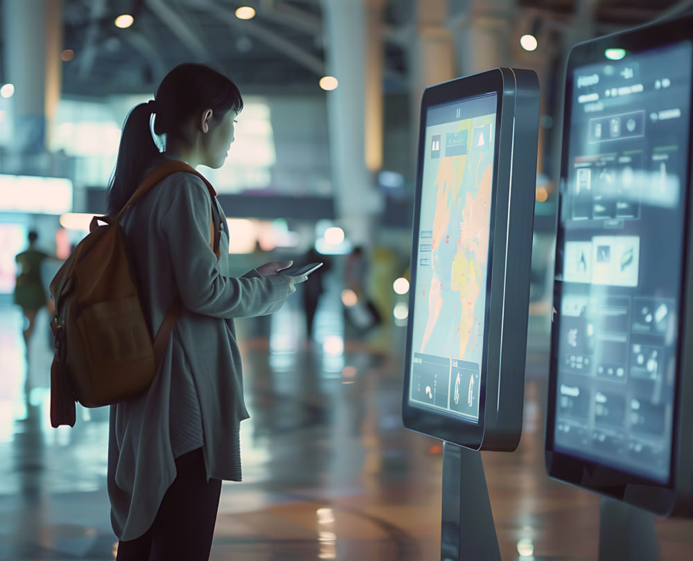 digital screen in airport