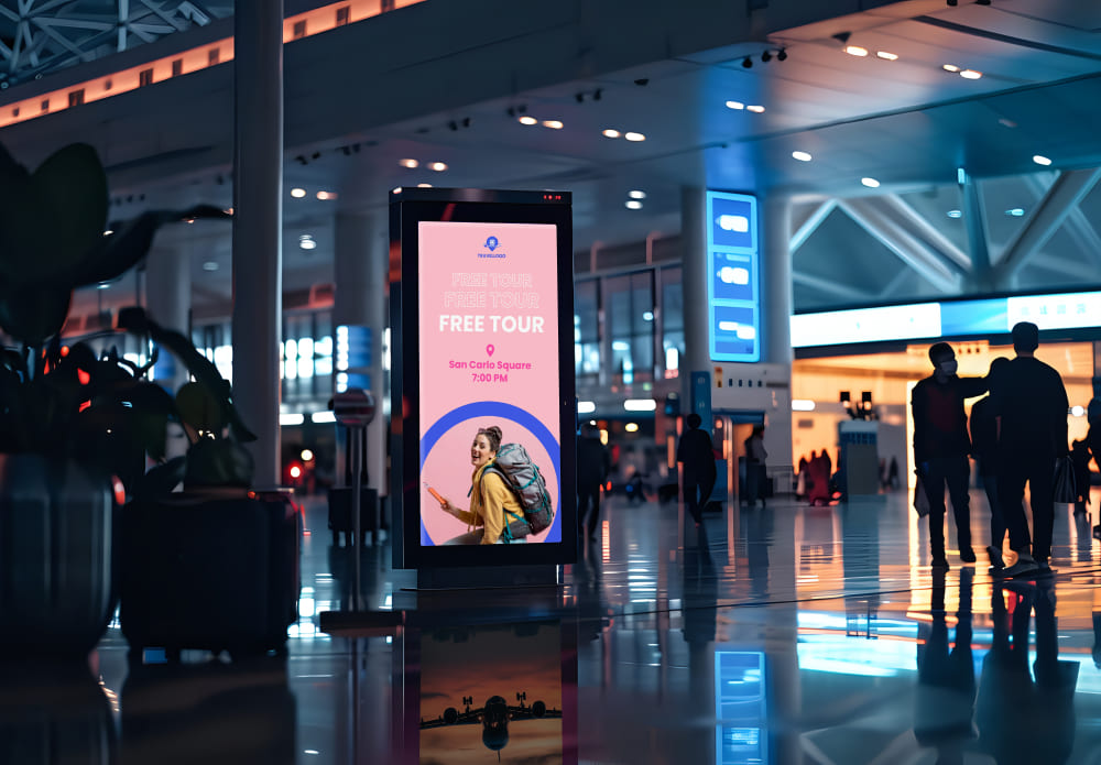 digital signage in airport