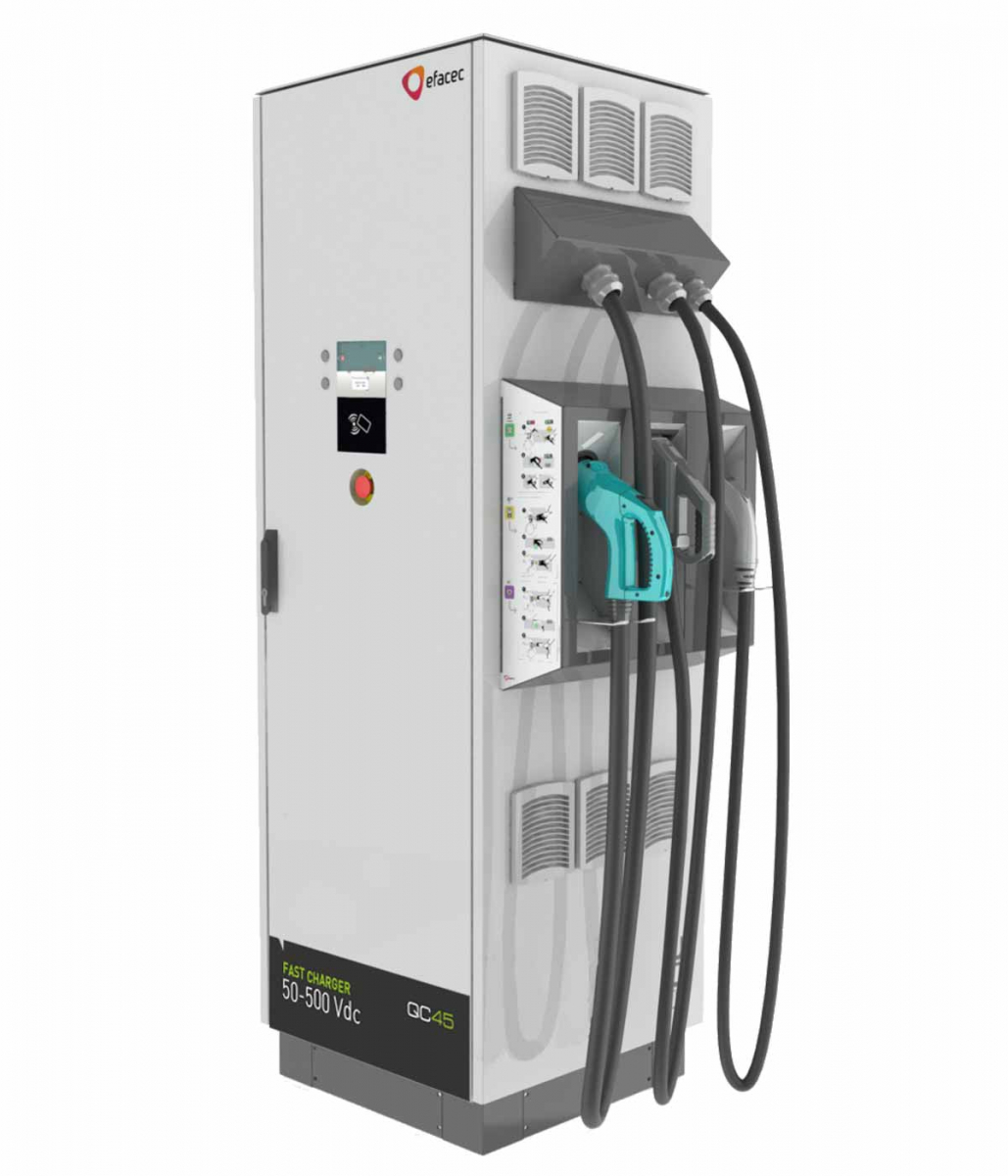 A charger with the CHAdeMO and CCS support