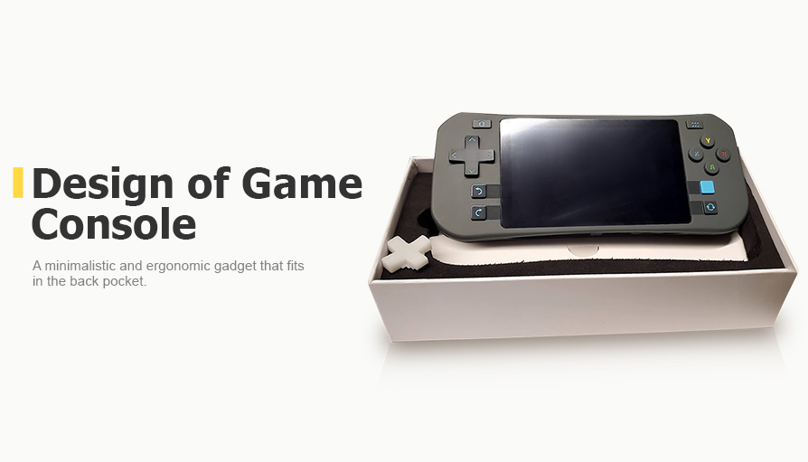 Design of Game Console. A minimalistic and ergonomic gadget that fits in the back pocket