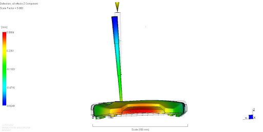 the injection point of thermoplastic polymer and the results of computer simulation of physical processes