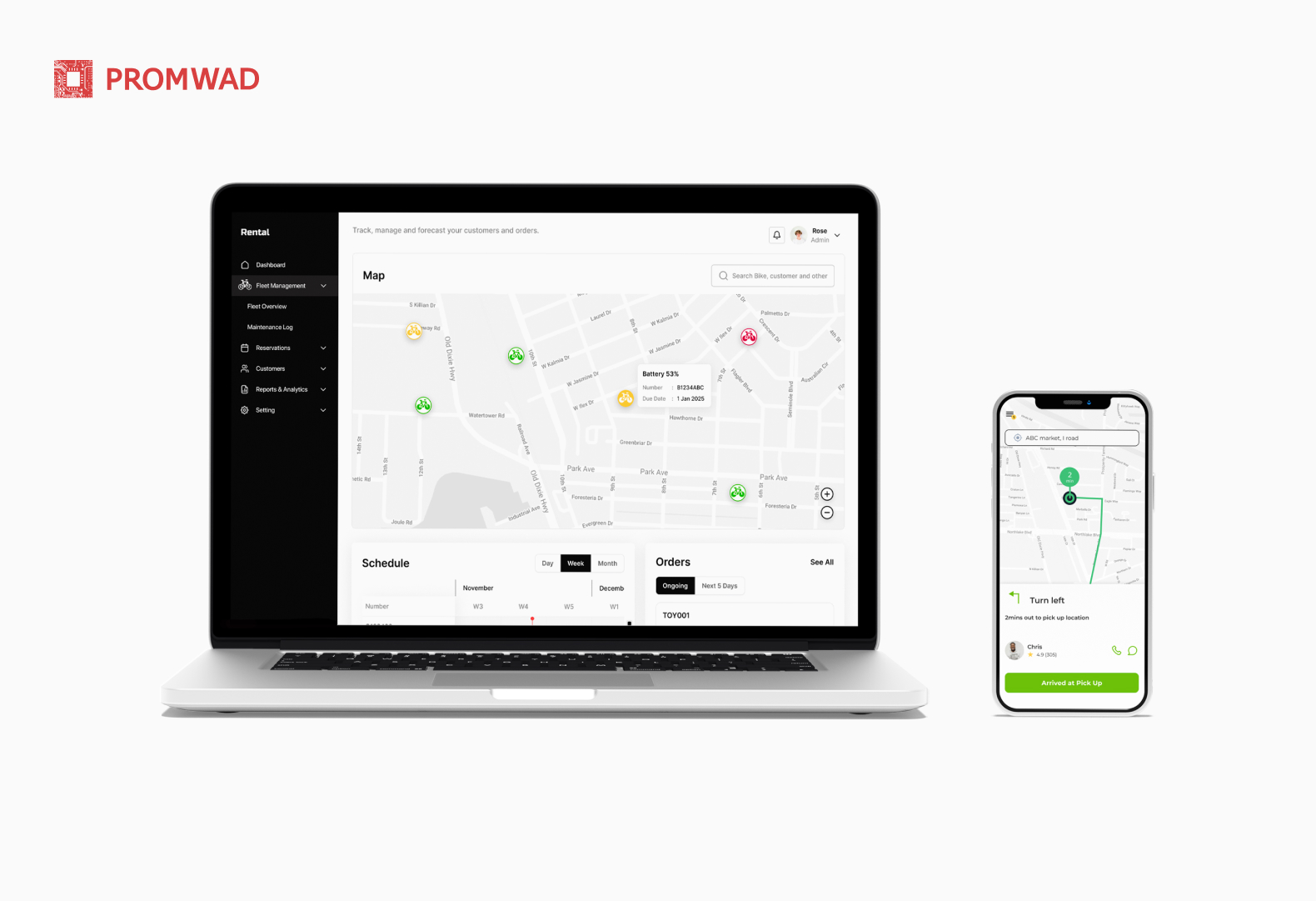 web app for cargo bike
