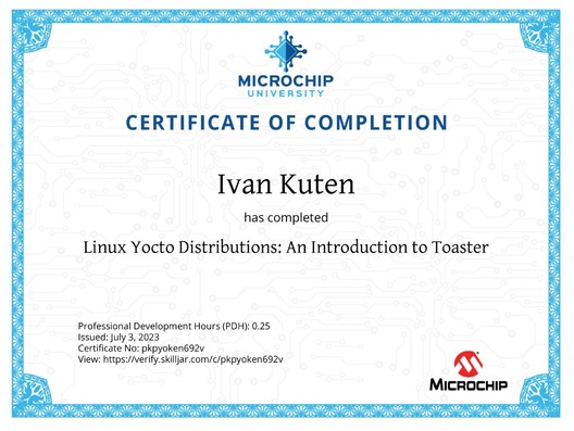 Linux Yocto Certificate Ivan Kuten