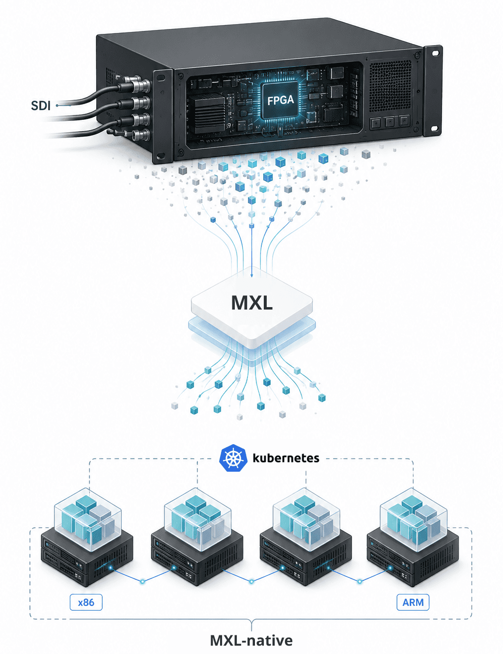Porting an SDI-anchored vision mixer to MXL-native software