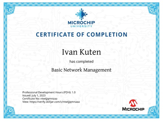 Network Management Certificate Ivan Kuten