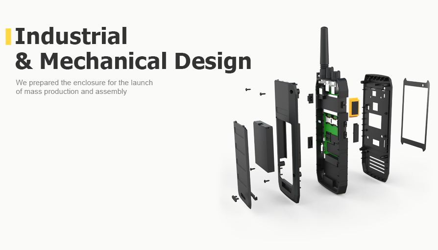 Industrial & Mechanical Design. We prepared the enclosure for the launch of mass production and assembly