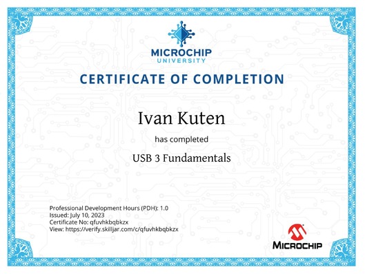 USB 3 Certificate Ivan Kuten